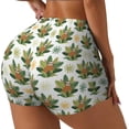 thumbnail image 1 of Rateoe Sloth Sitting Tropical Leaves Printed Power Workout Shorts for Women Tummy Control Squat Proof Ribbed Thick Seamless Scrunch Active Short-XX-Large, 1 of 8