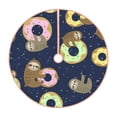 thumbnail image 1 of Rateoe Sloth with Donuts Pattern Christmas Tree Skirt with Ties , Christmas Tree Decorations, Farmhouse Christmas Decor Xmas Holiday Decorations-36", 1 of 6