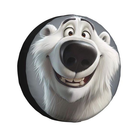 Rateoe Smiling Polar Bear Pattern Tire Cover Wheel Protectors Weatherproof Wheel Covers Universal Fit for Trailer Rv SUV Truck Camper Travel Trailers Accessories-