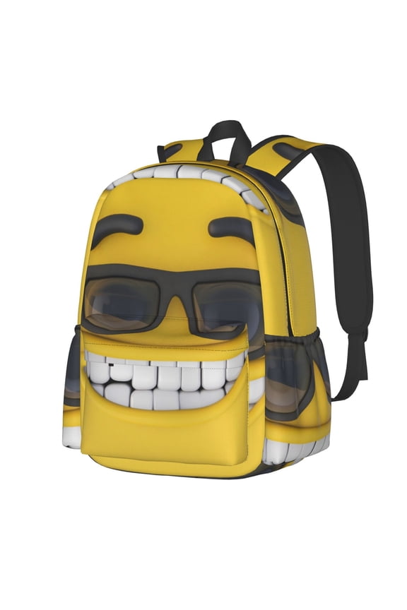Smiling With Sunglasses Pattern Student Backpack,Backpack for School,Lightweight Bag,Travel Backpack,Outdoor Backpack,Large Capacity Backpack