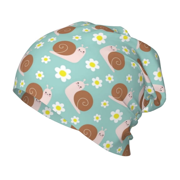 Rateoe Snail And Flower Kids Beanie Warm Knit Beanie Hats Boys Girls Winter Hat Soft Slouchy Hats for Kids