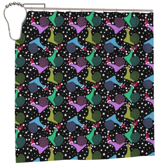 Rateoe Snails 1 Shower Curtain - Fancy Bathroom Shower Curtain Sets - Waterproof Shower Curtain with Hooks with 12 Plastic Hooks 72x72 Inches