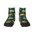 thumbnail image 1 of Rateoe Snails And Butterfies Pattern Quarter Crew Socks,Toe Seamed Ankle Socks,Cotton Cushioned Breathable Athletic Crew Sports Socks, 1 of 7