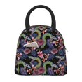 thumbnail image 1 of Rateoe Snake And Flower Pattern Lunch Bag Women, Lunch Box, Lunch Bag, Small Leakproof Lunch Tote Large Capacity Reusable Insulated Cooler Lunch Container, 1 of 6