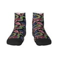 thumbnail image 1 of Rateoe Snake And Flower Pattern Quarter Crew Socks,Toe Seamed Ankle Socks,Cotton Cushioned Breathable Athletic Crew Sports Socks, 1 of 7