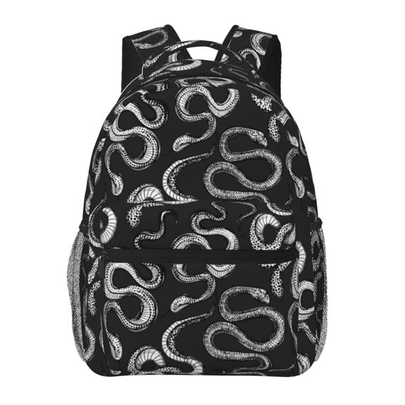 Rateoe Snake Pattern Casual Backpack for School, Work, Travel Adjustable Straps, Multiple Compartments Ergonomic Design, Fits Laptops and Tablets