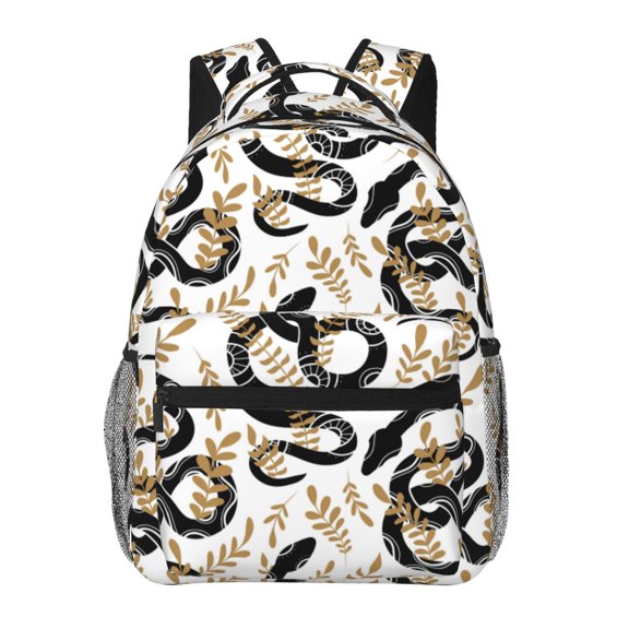 Rateoe Snake Pattern Casual Backpack for School, Work, Travel Adjustable Straps, Multiple Compartments Ergonomic Design, Fits Laptops and Tablets