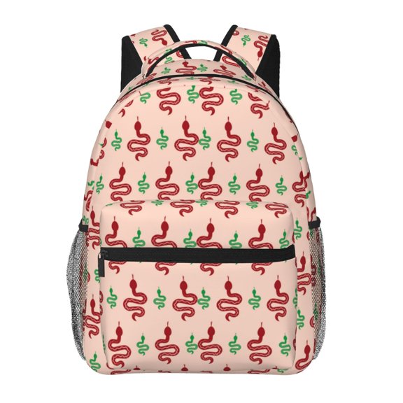 Rateoe Snake Pattern Casual Backpack for School, Work, Travel Adjustable Straps, Multiple Compartments Ergonomic Design, Fits Laptops and Tablets