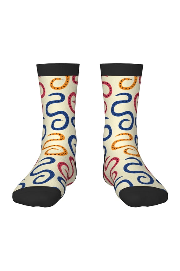 Snake Pattern Children's Socks, Socks Gifts ,kids Crew Soft Cotton Socks , Moisture-Wicking, Durable, Ideal for Daily Wear & Sports