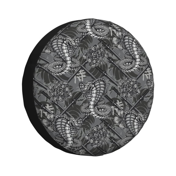 Rateoe Snake Pattern Tire Cover Wheel Protectors Weatherproof Wheel Covers Universal Fit for Trailer Rv SUV Truck Camper Travel Trailers Accessories-14 inch