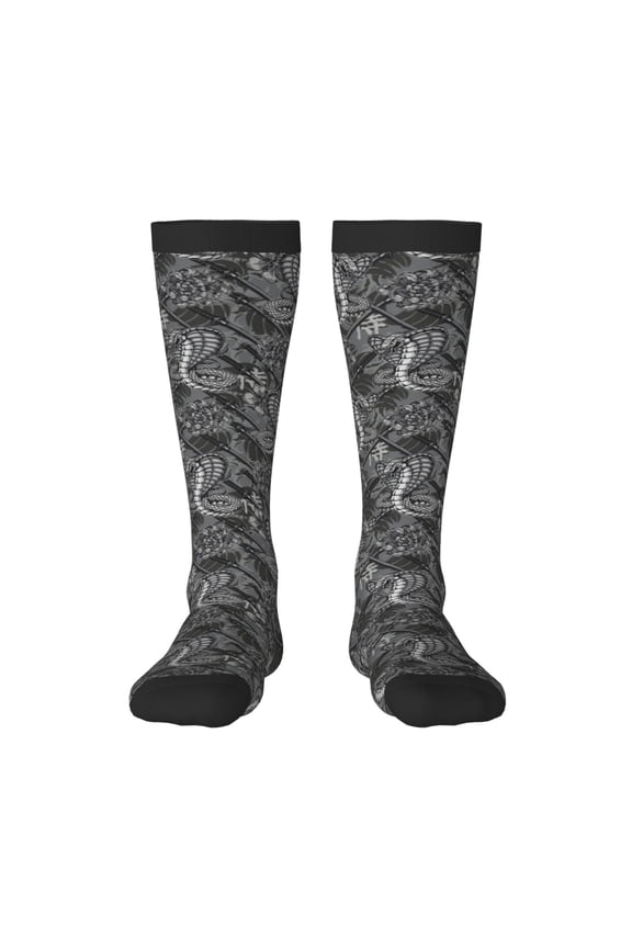 Snake Pattern Women’s Knee High Crew Socks,Trouser Socks Comfortable, Breathable, Moisture-Wicking and Soft