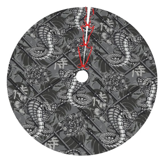 Rateoe Snake Print Christmas Tree Skirt 48" for Xmas Holiday New Year Party Circle Tree Mat Ornaments Decoration