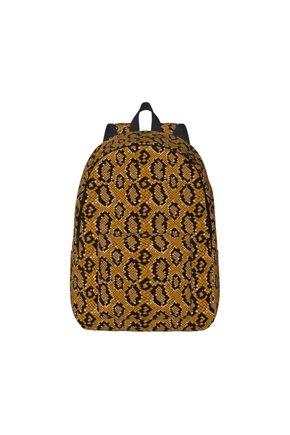 Snake Skin Pattern Canvas College Laptop Backpack,Travel Daypack,Durable Rucksack Travel Notebook Bag School Backpack Book Bag for Men Women-Medium