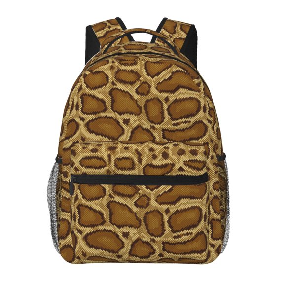 Rateoe Snake Skin Pattern Casual Backpack for School, Work, Travel Adjustable Straps, Multiple Compartments Ergonomic Design, Fits Laptops and Tablets