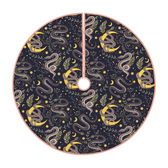 Rateoe Snake Sleep Pattern Christmas Tree Skirt with Ties , Christmas Tree Decorations, Farmhouse Christmas Decor Xmas Holiday Decorations-30"