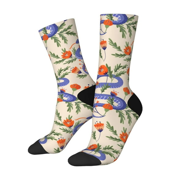 Rateoe Snake for Women Casual Calf Socks - Cute Crew Socks - Thin Soft Above Ankle Socks Size 5-11