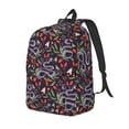 thumbnail image 1 of Rateoe Snakes And Snake Fruit Pattern Durable Canvas Backpack for Men & Women – Stylish & Lightweight – Adjustable Straps, Multiple Pockets – Fits 15-17 Inch LaptopsMedium, 1 of 5