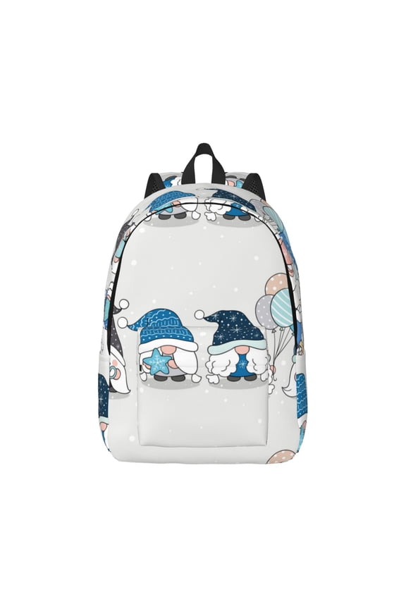 Snow Gnome for Winter Pattern Canvas College Laptop Backpack,Travel Daypack,Durable Rucksack Travel Notebook Bag School Backpack Book Bag for Men Women-Small