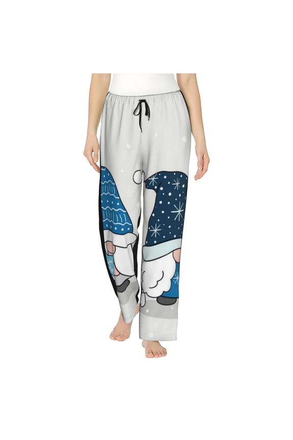 Snow Gnome for Winter Pattern Women’s Ultra-Soft Comfy Pajama Lounge Pants Sleepwear,Comfortable Lounge Wear,lightweight Pajamas, Casual Home Wear-Medium
