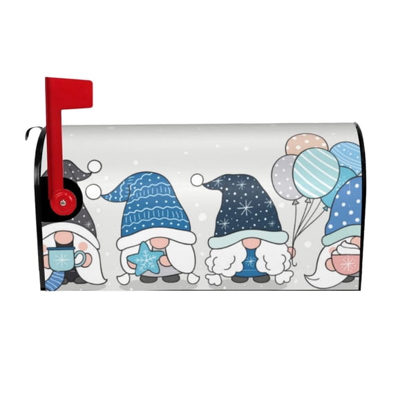 Rateoe Snow Gnome for Winter Printed Mailbox Covers - Easy to Install Fall, Winter, Spring, Summer Mailbox Cover - Weather and UV-Resistant Mailbox Decor - Mailbox Magnetic Covers-