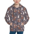 thumbnail image 1 of Rateoe Snowflake Fox Pattern Boys Hoodie, Youth Pullover Hooded Sweatshirt, Kangaroo Pocket Hoodie for Kids-Small, 1 of 6