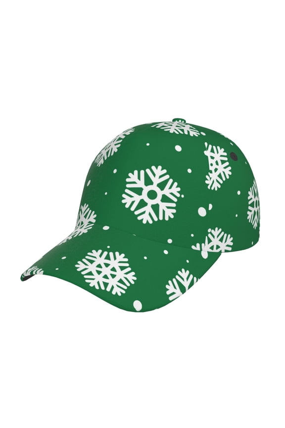Snowflake Pattern Baseball Cap Outdoor Cap Mountain Dad Hat - Unstructured Soft Cotton Cap-Adjustable UV Protection Cap