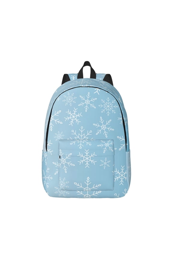 Snowflake Snowing Pattern Canvas College Laptop Backpack,Travel Daypack,Durable Rucksack Travel Notebook Bag School Backpack Book Bag for Men Women-Small
