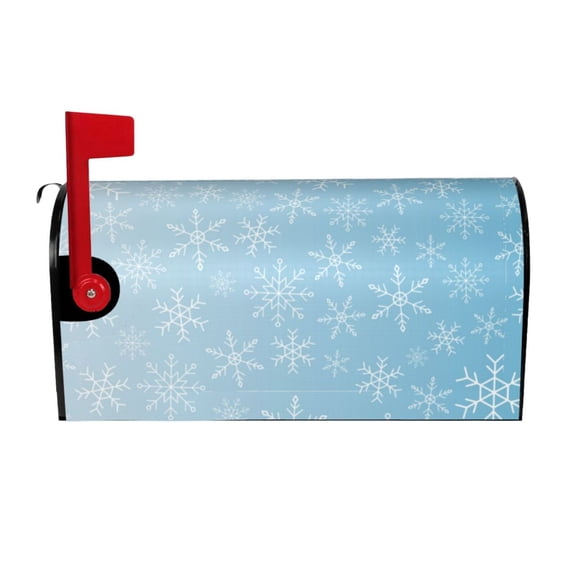 Rateoe Snowflake Snowing Printed Mailbox Covers - Easy to Install Fall, Winter, Spring, Summer Mailbox Cover - Weather and UV-Resistant Mailbox Decor - Mailbox Magnetic Covers-21x18 in