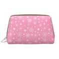 thumbnail image 1 of Rateoe Snowflake pink backgrounds for Travel Makeup Bag,Large Capacity Cosmetic Bags for Women,Waterproof Portable Pouch Open Flat Toiletry Bag Make up Organizer, 1 of 8