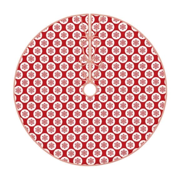 Rateoe Snowflakes Pattern Christmas Tree Skirt with Ties, Christmas Tree Decorations, Farmhouse Christmas Decor Xmas Holiday Decorations-30"