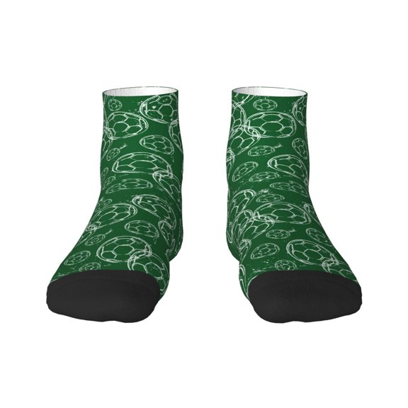Rateoe Soccer Pattern Quarter Crew Socks,Toe Seamed Ankle Socks,Cotton Cushioned Breathable Athletic Crew Sports Socks