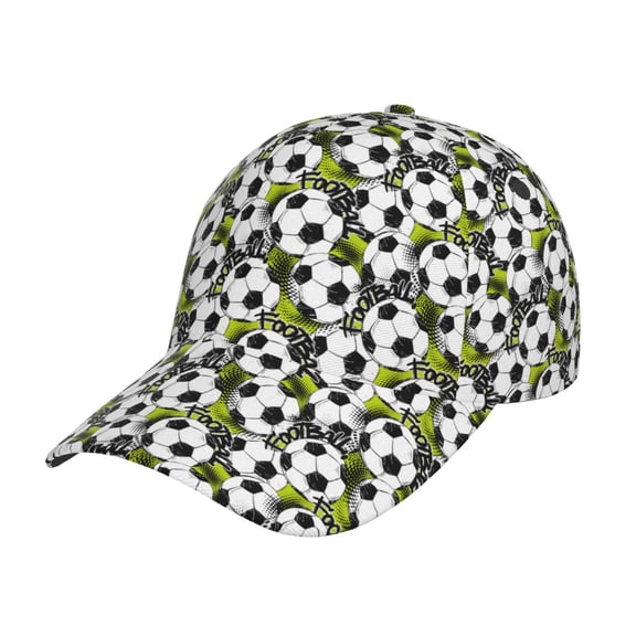 Rateoe Soccer and Football Pattern Baseball Cap Outdoor Cap Mountain Dad Hat - Unstructured Soft Cotton Cap-Adjustable UV Protection Cap