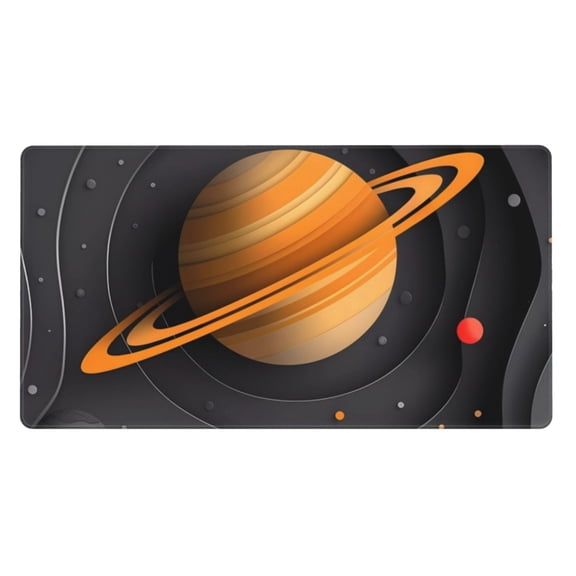 Rateoe Solar System Paper Art Print Mouse Pad - Extended Large Gaming Mousepad,Non-Slip Stitched Edge,16x29.5 Inch