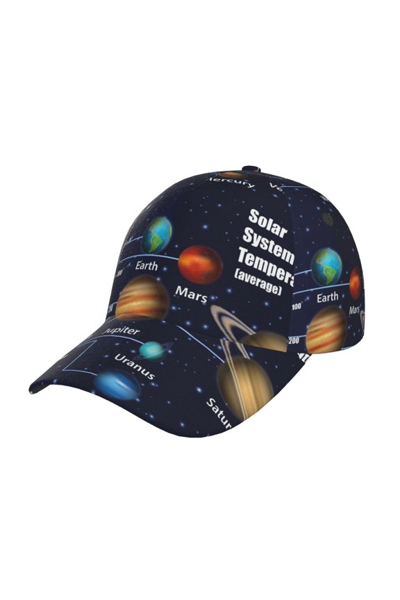 Solar System Pattern Baseball Cap Outdoor Cap Mountain Dad Hat - Unstructured Soft Cotton Cap-Adjustable UV Protection Cap