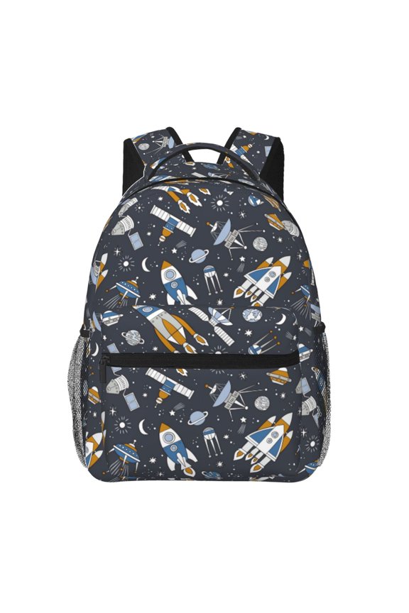 Space Cars Pattern Casual Backpack for School, Work, Travel Adjustable Straps, Multiple Compartments Ergonomic Design, Fits Laptops and Tablets