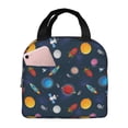 thumbnail image 1 of Rateoe Space Cartoon Pattern Insulated Lunch Bag with Thick Aluminum Foil Lunch Tote Bag with Front Pocket for Men and Women, Ideal for Work, School, Picnics, and Travel, 1 of 5
