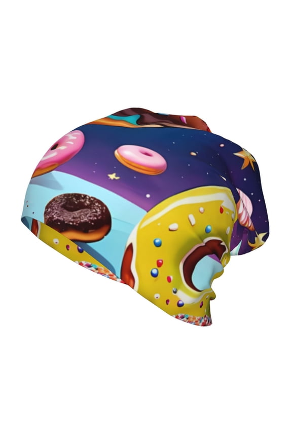 Space Colorful Donut Kids Beanie Warm Knit Beanie Hats Boys Girls Winter Hat Soft Slouchy Hats for Kids