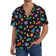 thumbnail image 1 of Rateoe Space D Print Mens Front Pocket Hawaiian Shirts Casual Shirts Short Sleeve Button Down Beach Tropical Shirts-XX-Large, 1 of 5