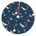thumbnail image 1 of Rateoe Space Dinosaur Print Christmas Tree Skirt 36" for Xmas Holiday New Year Party Circle Tree Mat Ornaments Decoration, 1 of 7