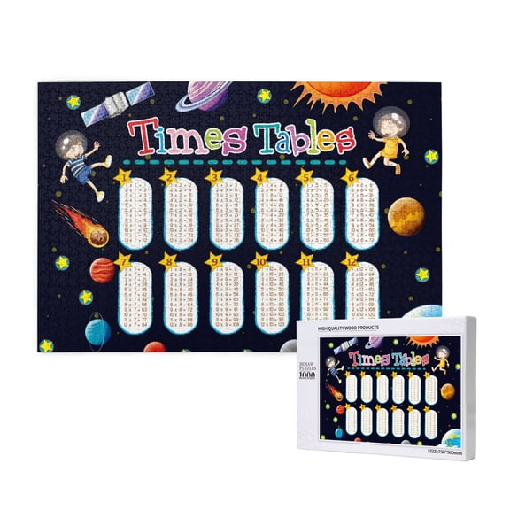 Rateoe Space Math Times Tables Pattern Wooden Picture Puzzle ,1000 Piece Jigsaw Puzzle ,Family Fun Puzzle, Home Dcor Puzzle, Gift Puzzle(Horizontal style)