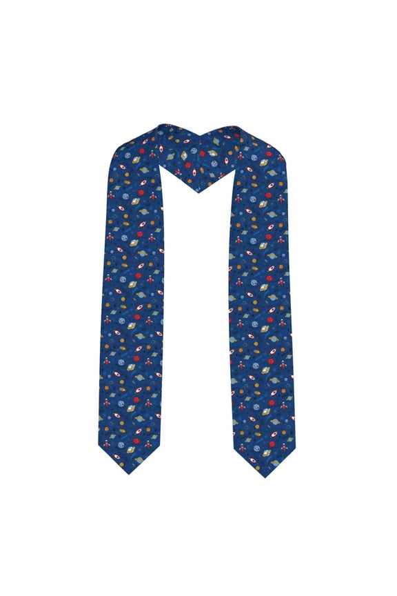 Space Pattern Graduation Shawl Stole – Elegant Stole for Graduates ,Graduation Gown Accessory, Academic Stole-Sharp Corner