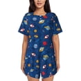 thumbnail image 1 of Rateoe Space Pattern Women's Short-Sleeved Pajama Set - 2 Piece Soft and Lightweight Sleepwear Set-4X-Large, 1 of 6