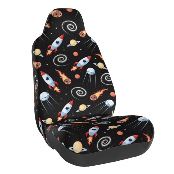 Rateoe Space Rocket Print Car Seat Cover,Elastic Car Seat Protector,Washable Durable Automotive Seat Cover Car Interior Accessories