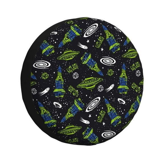 Rateoe Space Rockets Pattern Tire Cover Wheel Protectors Weatherproof Wheel Covers Universal Fit for Trailer Rv SUV Truck Camper Travel Trailers Accessories-14 inch