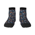 thumbnail image 1 of Rateoe Spaceships And Stars In Outer Space Pattern Quarter Crew Socks,Toe Seamed Ankle Socks,Cotton Cushioned Breathable Athletic Crew Sports Socks, 1 of 7