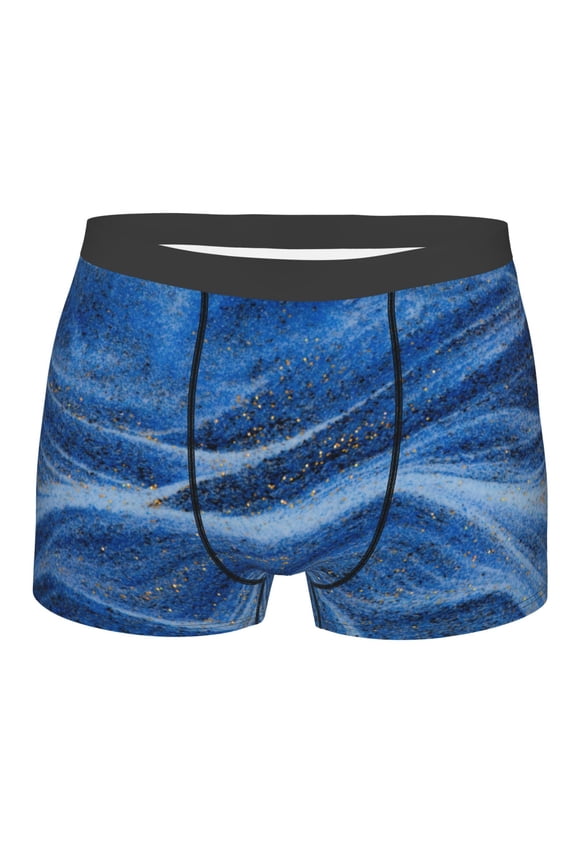 Sparkling With Blue Mens Boxer Briefs Poly Spandex Performance Boxer Briefs Underwear Hem Boxer Briefs - Large