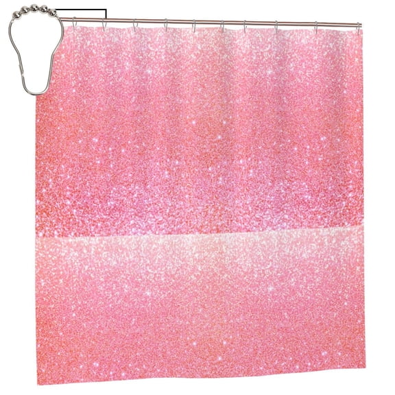 Rateoe Sparkly Glitter Shower Curtain - Fancy Bathroom Shower Curtain Sets - Waterproof Shower Curtain with Hooks with 12 Plastic Hooks 72x72 Inches