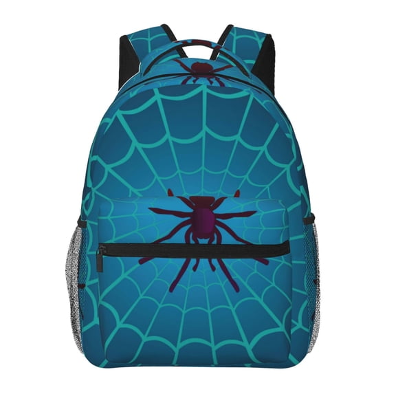 Rateoe Spider And Cobweb Pattern Casual Backpack for School, Work, Travel Adjustable Straps, Multiple Compartments Ergonomic Design, Fits Laptops and Tablets