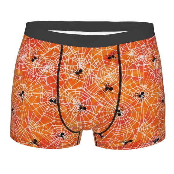 Rateoe Spider Mens Boxer Briefs Poly Spandex Performance Boxer Briefs Underwear Hem Boxer Briefs - XX-Large