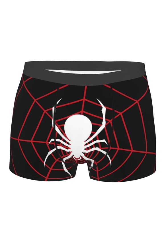 Spider On The Web Mens Boxer Briefs Poly Spandex Performance Boxer Briefs Underwear Hem Boxer Briefs - Large